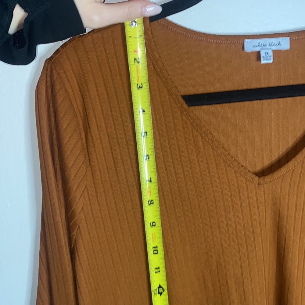 🪿Burnt orange ribbed long sleeved top! - Picture 3 of 6
